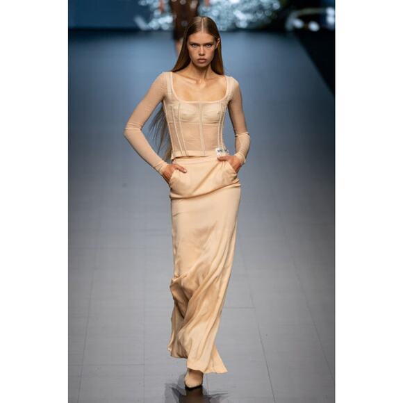 DOLCE & GABBANA SS23 1997-98 Re-issue Size 6 Beige Silk Blend Corset Dress Top - Picture 2 of 7